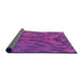 Thickness of Patterned Medium Violet Red Pink Rug, pat1565pur