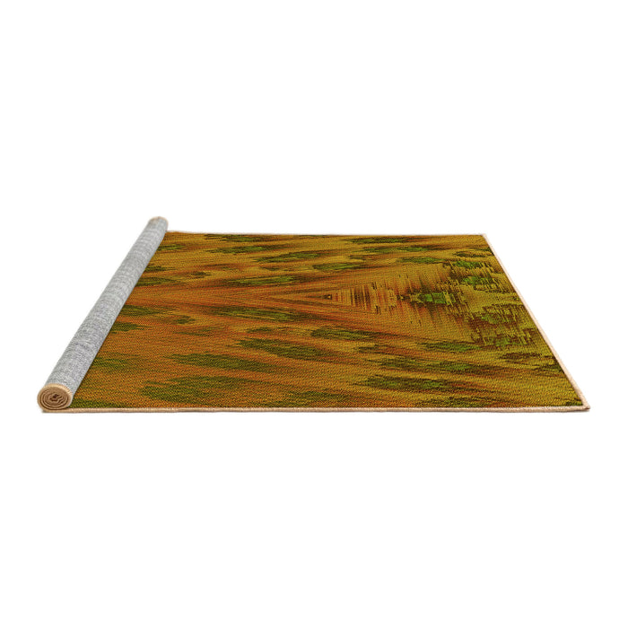 Sideview of Machine Washable Transitional Mahogany Brown Rug, wshpat1565yw