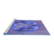 Sideview of Machine Washable Transitional Light Slate Blue Rug, wshpat1566blu