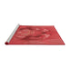 Sideview of Machine Washable Transitional Orange Rug, wshpat1566rd