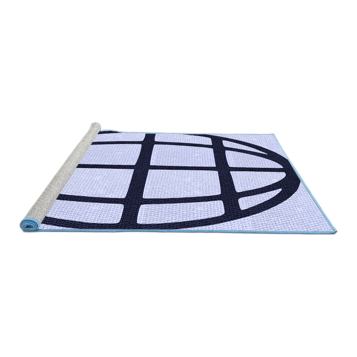 Sideview of Machine Washable Transitional Pale Lilac Purple Rug, wshpat1567blu