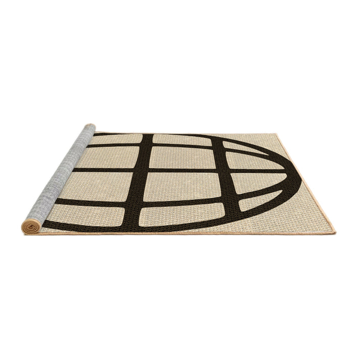 Sideview of Machine Washable Transitional Vanilla Gold Rug, wshpat1567brn