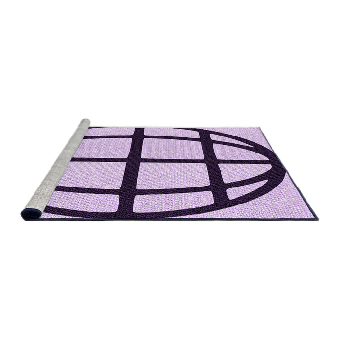 Sideview of Machine Washable Transitional Purple Rug, wshpat1567pur