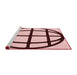 Sideview of Machine Washable Transitional Brown Red Rug, wshpat1567rd