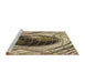 Sideview of Machine Washable Transitional Dark Brown Rug, wshpat1568brn