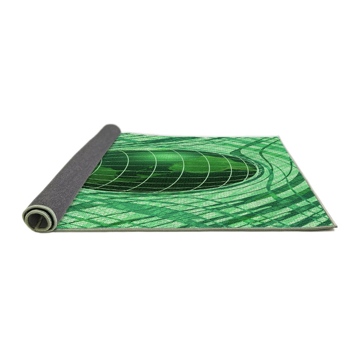 Thickness of Patterned Green Rug, pat1568grn