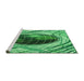 Sideview of Machine Washable Transitional Green Rug, wshpat1568grn