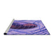 Sideview of Machine Washable Transitional Amethyst Purple Rug, wshpat1568pur