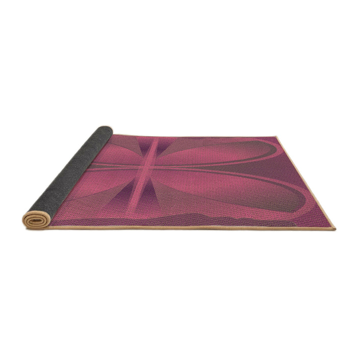 Thickness of Patterned Pink Violet Pink Rug, pat1569brn