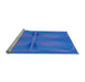 Sideview of Machine Washable Transitional Blue Rug, wshpat1569lblu