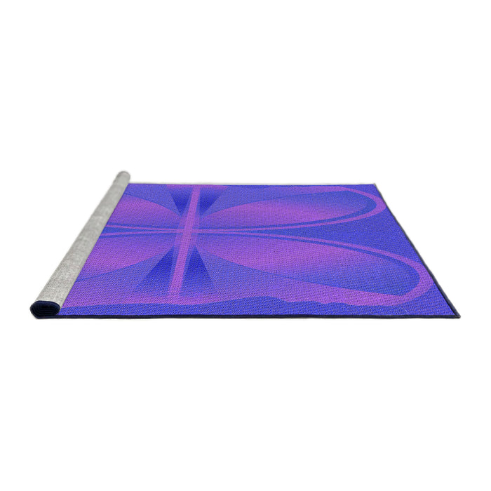 Sideview of Machine Washable Transitional Purple Rug, wshpat1569pur