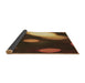 Thickness of Patterned Red Rug, pat157brn