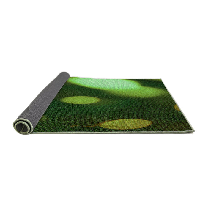 Thickness of Patterned Dark Forest Green Rug, pat157grn