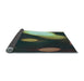 Thickness of Patterned Charcoal Black Rug, pat157lblu