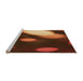 Sideview of Machine Washable Transitional Orange Rug, wshpat157org