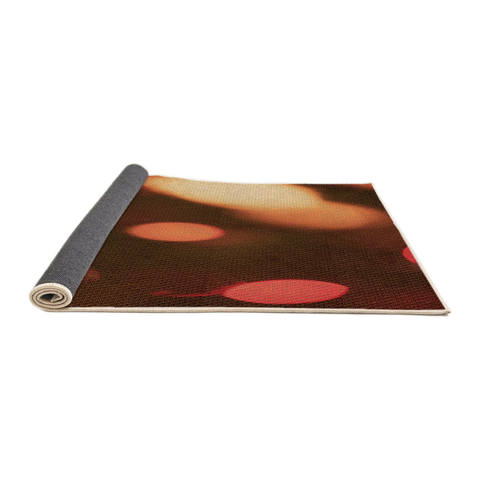 Thickness of Patterned Orange Rug, pat157org