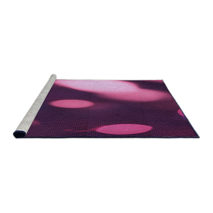 Sideview of Machine Washable Transitional Orchid Purple Rug, wshpat157pur