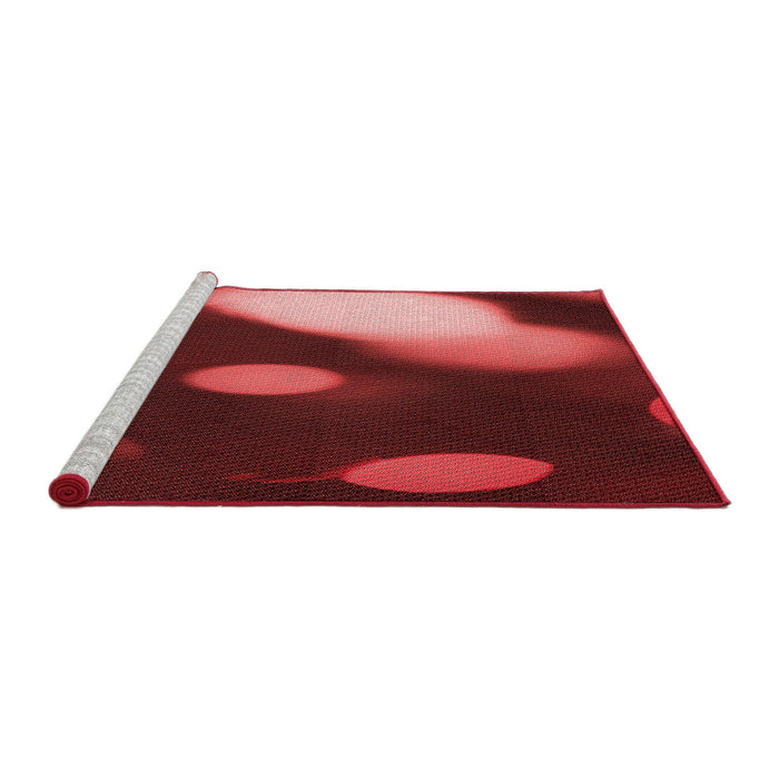 Sideview of Machine Washable Transitional Red Rug, wshpat157rd