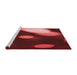 Sideview of Machine Washable Transitional Red Rug, wshpat157rd