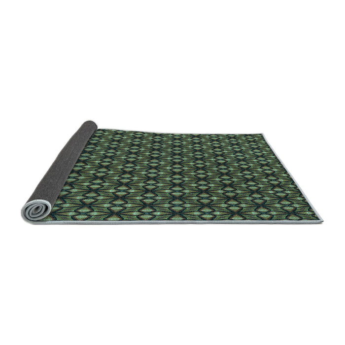 Thickness of Patterned Charcoal Black Rug, pat1570lblu