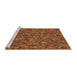 Sideview of Machine Washable Transitional Tomato Red Rug, wshpat1571brn