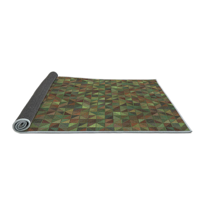 Thickness of Patterned Sepia Brown Rug, pat1571lblu