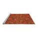 Sideview of Machine Washable Transitional Orange Red Orange Rug, wshpat1571org