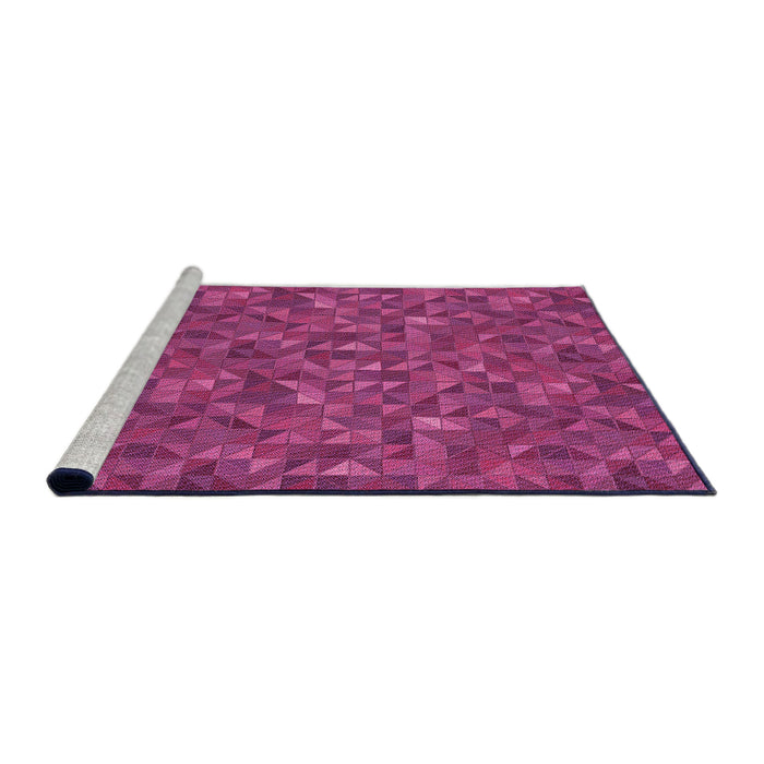Sideview of Machine Washable Transitional Neon Pink Rug, wshpat1571pur