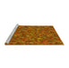 Sideview of Machine Washable Transitional Orange Rug, wshpat1571yw