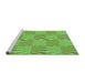 Sideview of Machine Washable Transitional Green Rug, wshpat1572grn