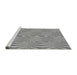 Sideview of Machine Washable Transitional Smokey Gray Rug, wshpat1572gry