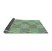 Thickness of Patterned Blue Green Rug, pat1572lblu