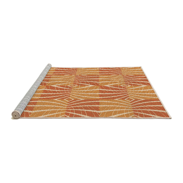 Sideview of Machine Washable Transitional Yellow Orange Rug, wshpat1572org