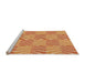 Sideview of Machine Washable Transitional Yellow Orange Rug, wshpat1572org