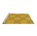 Sideview of Machine Washable Transitional Neon Orange Rug, wshpat1572yw