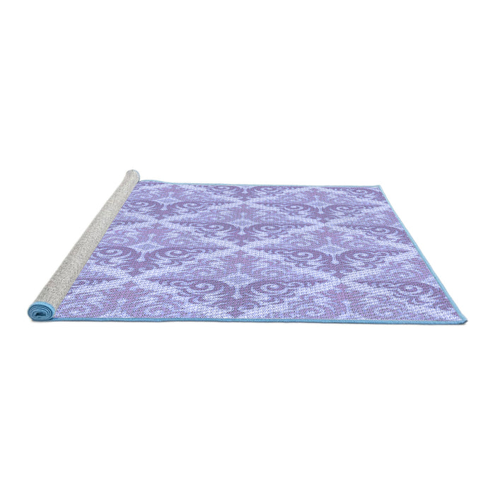 Sideview of Machine Washable Transitional Purple Rug, wshpat1573blu