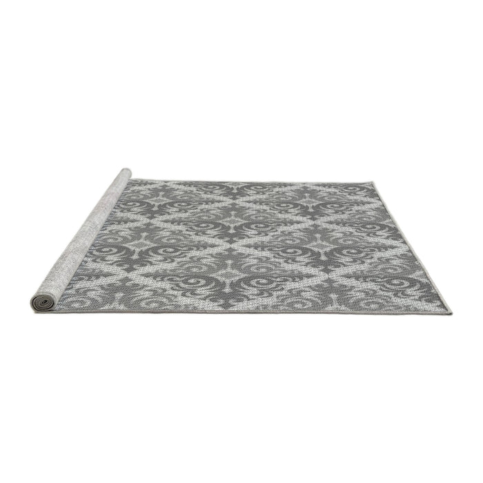 Sideview of Machine Washable Transitional Gray Rug, wshpat1573gry