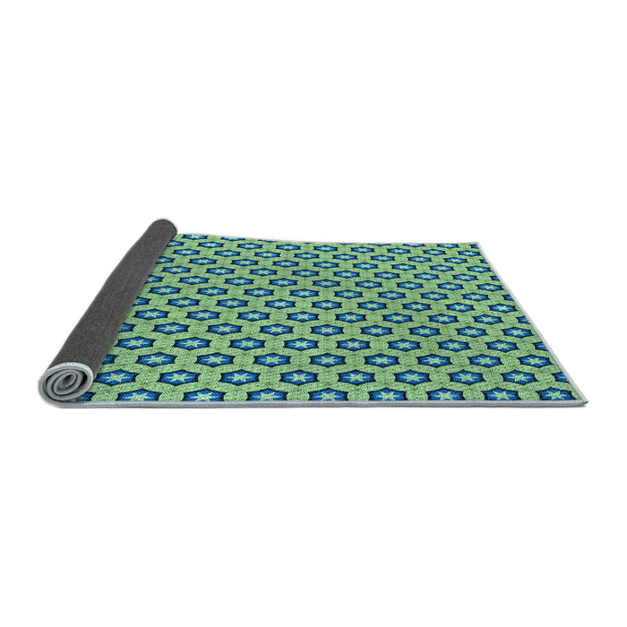 Thickness of Patterned Green Rug, pat1574lblu