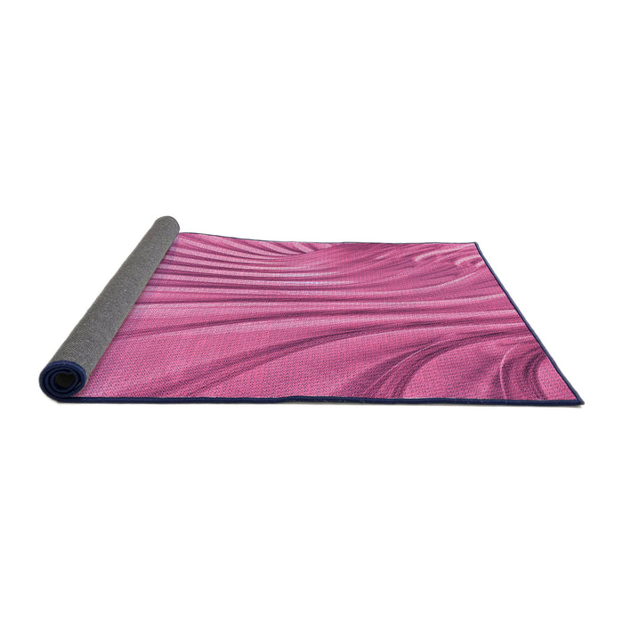 Thickness of Patterned Deep Pink Rug, pat1575pur