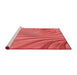 Sideview of Machine Washable Transitional Red Rug, wshpat1575rd