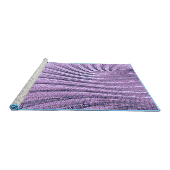 Sideview of Machine Washable Transitional Bright Lilac Purple Rug, wshpat1576blu