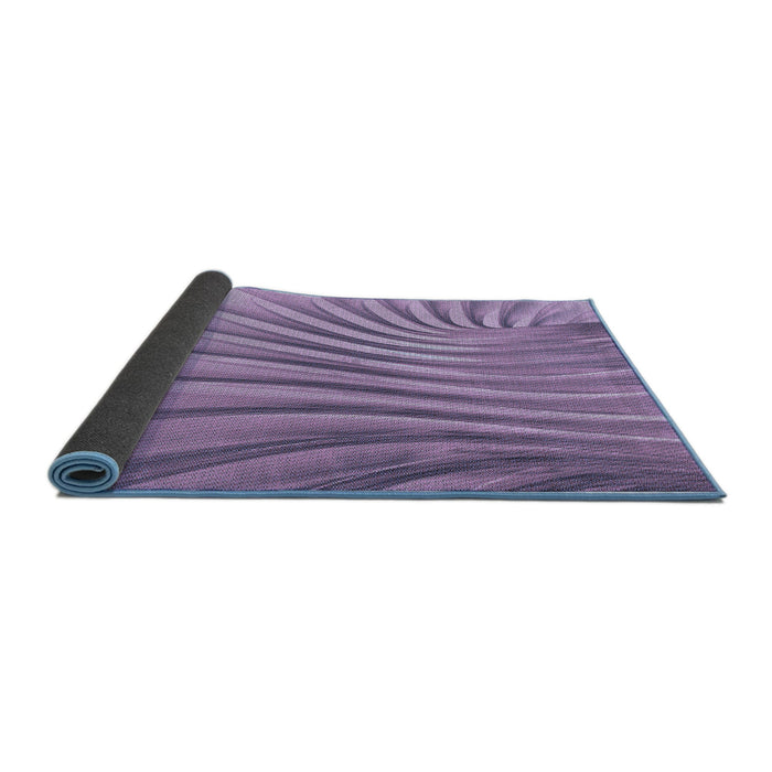 Thickness of Patterned Bright Lilac Purple Rug, pat1576blu