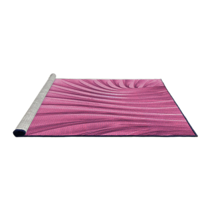 Sideview of Machine Washable Transitional Deep Pink Rug, wshpat1576pur