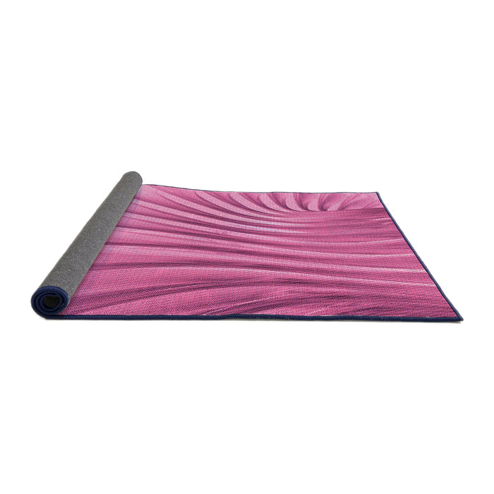Thickness of Patterned Deep Pink Rug, pat1576pur