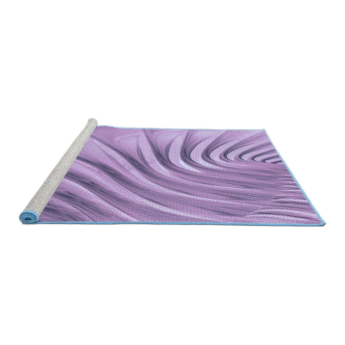 Sideview of Machine Washable Transitional Bright Lilac Purple Rug, wshpat1577blu