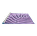 Sideview of Machine Washable Transitional Bright Lilac Purple Rug, wshpat1577blu