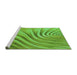 Sideview of Machine Washable Transitional Emerald Green Rug, wshpat1577grn