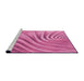 Sideview of Machine Washable Transitional Deep Pink Rug, wshpat1577pur