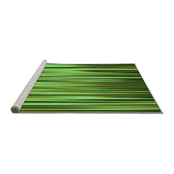 Sideview of Machine Washable Transitional Green Rug, wshpat1578grn