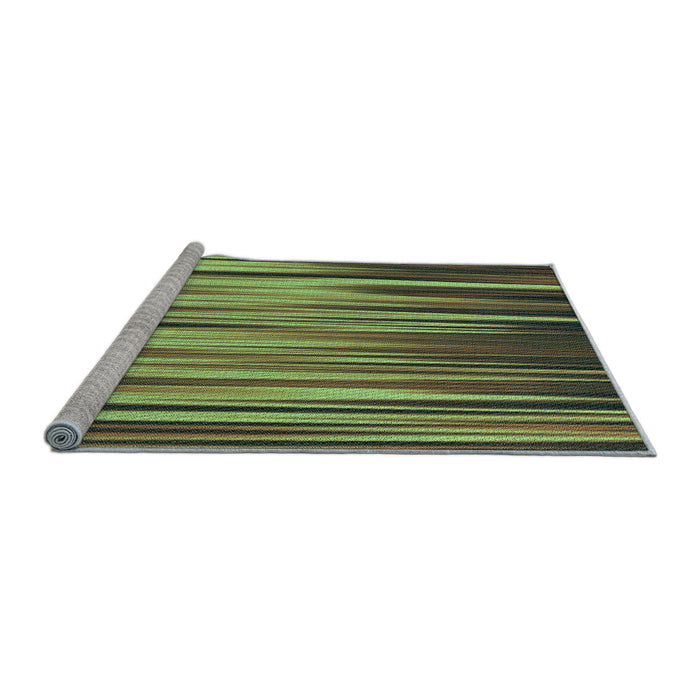 Sideview of Machine Washable Transitional Yellow Green Rug, wshpat1578lblu